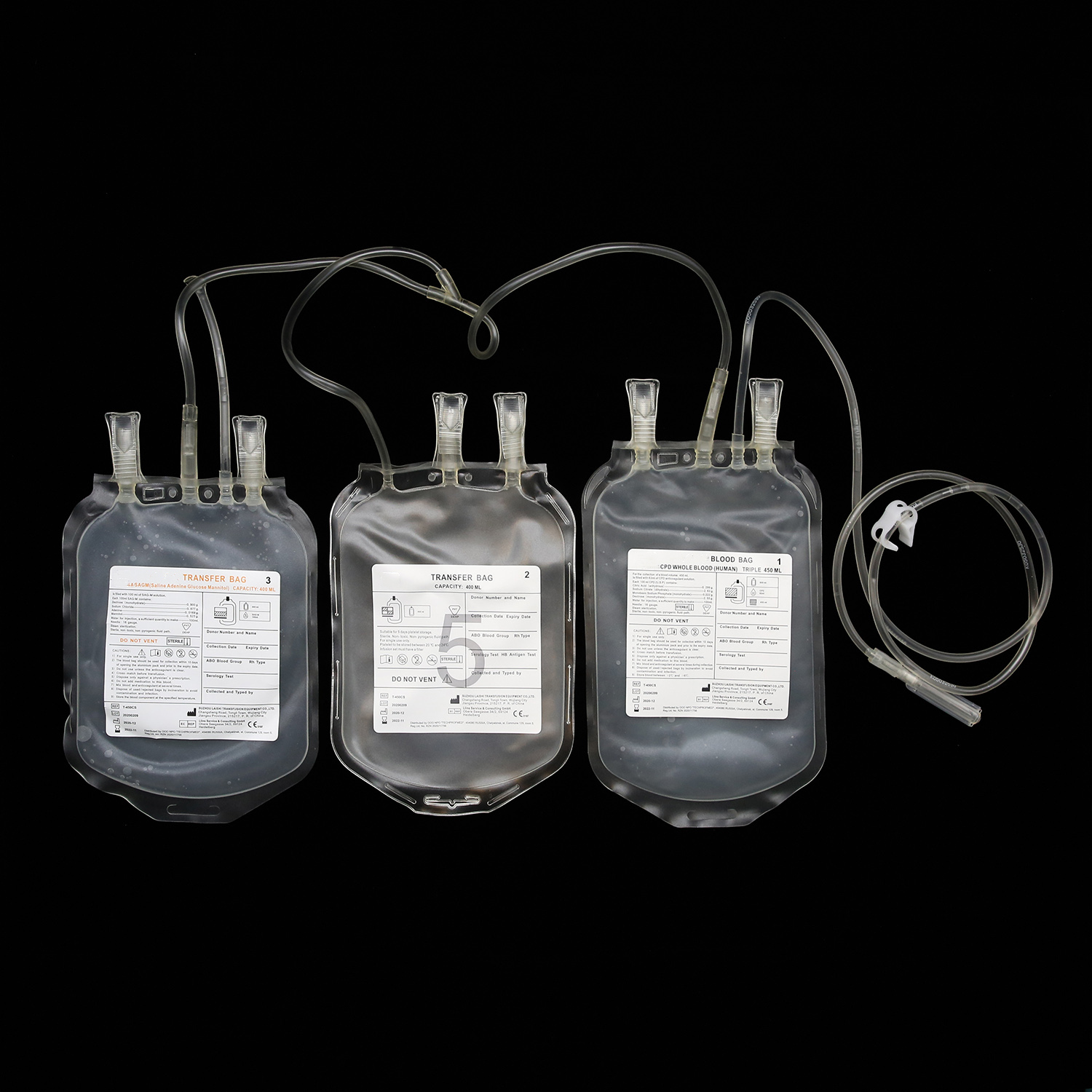 Disposable Blood Bag with Needle Protector/Collection Tube/Sampling Pouch gallery image 1