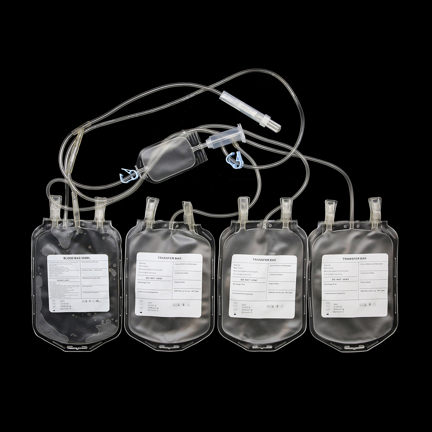 Disposable Blood Bag with Needle Protector/Collection Tube/Sampling Pouch gallery image 4