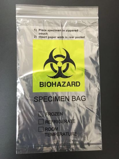 Disposable PP Bags Biohazard Biodegradable Specimen Carrier Bag gallery image 1