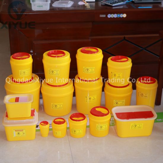 Hospital Yellow Sharp Biohazard Medical Waste Disposal Containers Plastic Dustbin gallery image 4