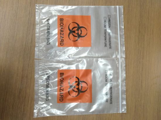 LDPE Triple Layer Biohazard Specimen Bag Zip Top Bag gallery image 1