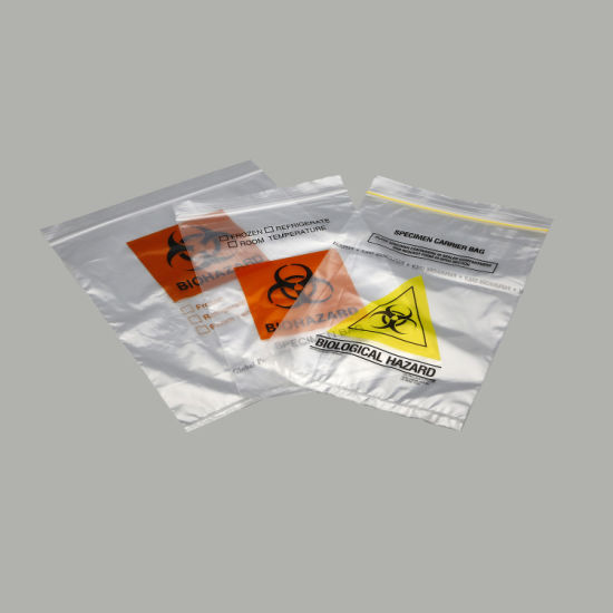 LDPE Triple Layer Biohazard Specimen Bag Zip Top Bag gallery image 2