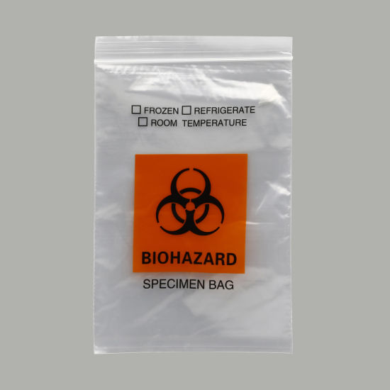 LDPE Triple Layer Biohazard Specimen Bag Zip Top Bag gallery image 3