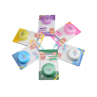 Teeth Square Circular Shape Dental Terylene Floss with Key Ring gallery image 2