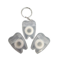 Teeth Square Circular Shape Dental Terylene Floss with Key Ring