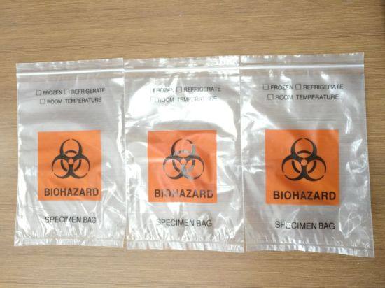 LDPE Triple Layer Biohazard Specimen Bag Zip Top Bag