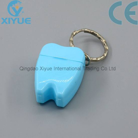 Teeth Shape Dental Mint Flavour Floss with Key Ring